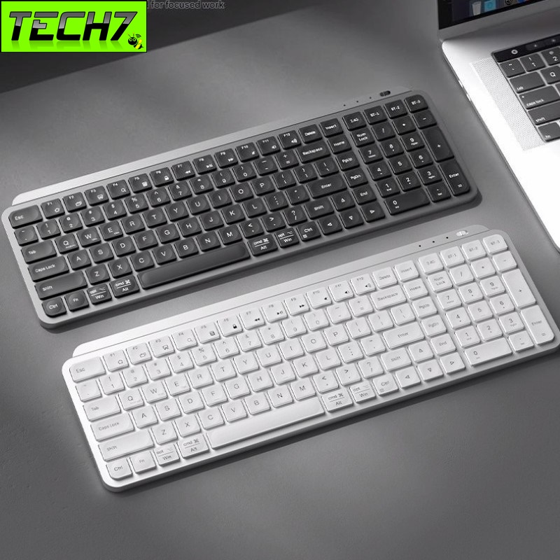 Bàn phím chuột không dây mini X107 - pin sạc - đa kết nối bluetooth 5.0 + Usb wireless 2.4G chống ồn cho pc laptop hàng nhập khẩu