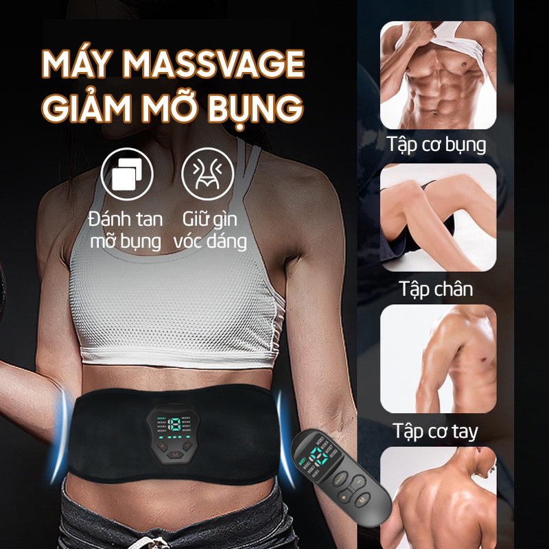 Máy massage đánh tan mỡ bụng, công nghệ EMS định vị, đai lắc - D1586