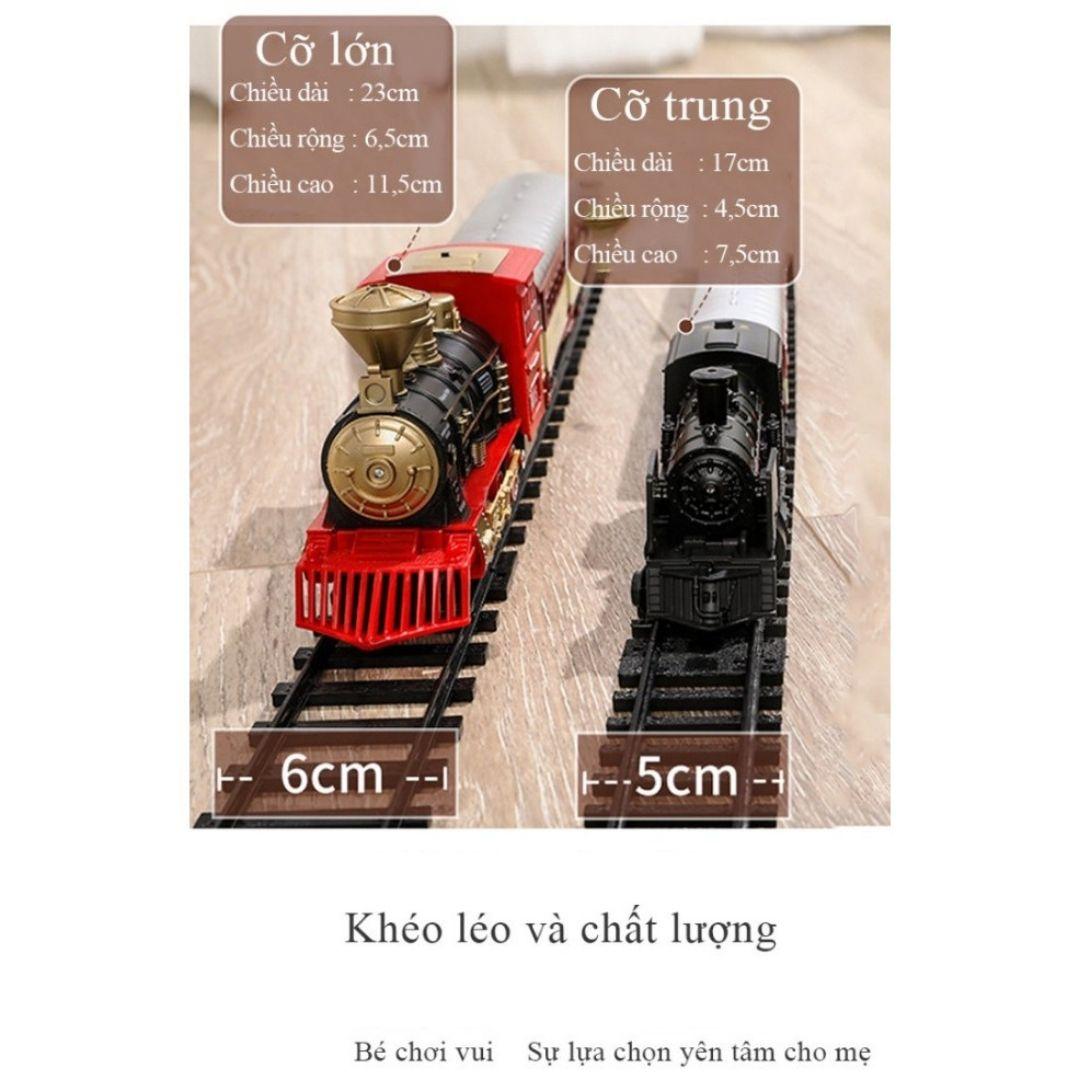 [Có sẵn] Đồ chơi mô hình tàu hỏa cổ điển chạy trên đường ray, nhả hơi nước, có đèn và âm thanh - 19060-6