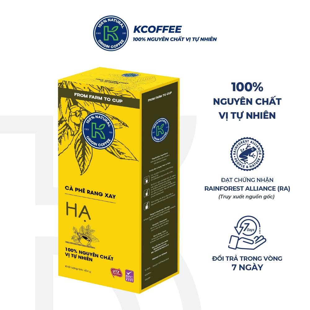 Cà phê rang xay nguyên chất 100% K-Coffee Hạ 454g