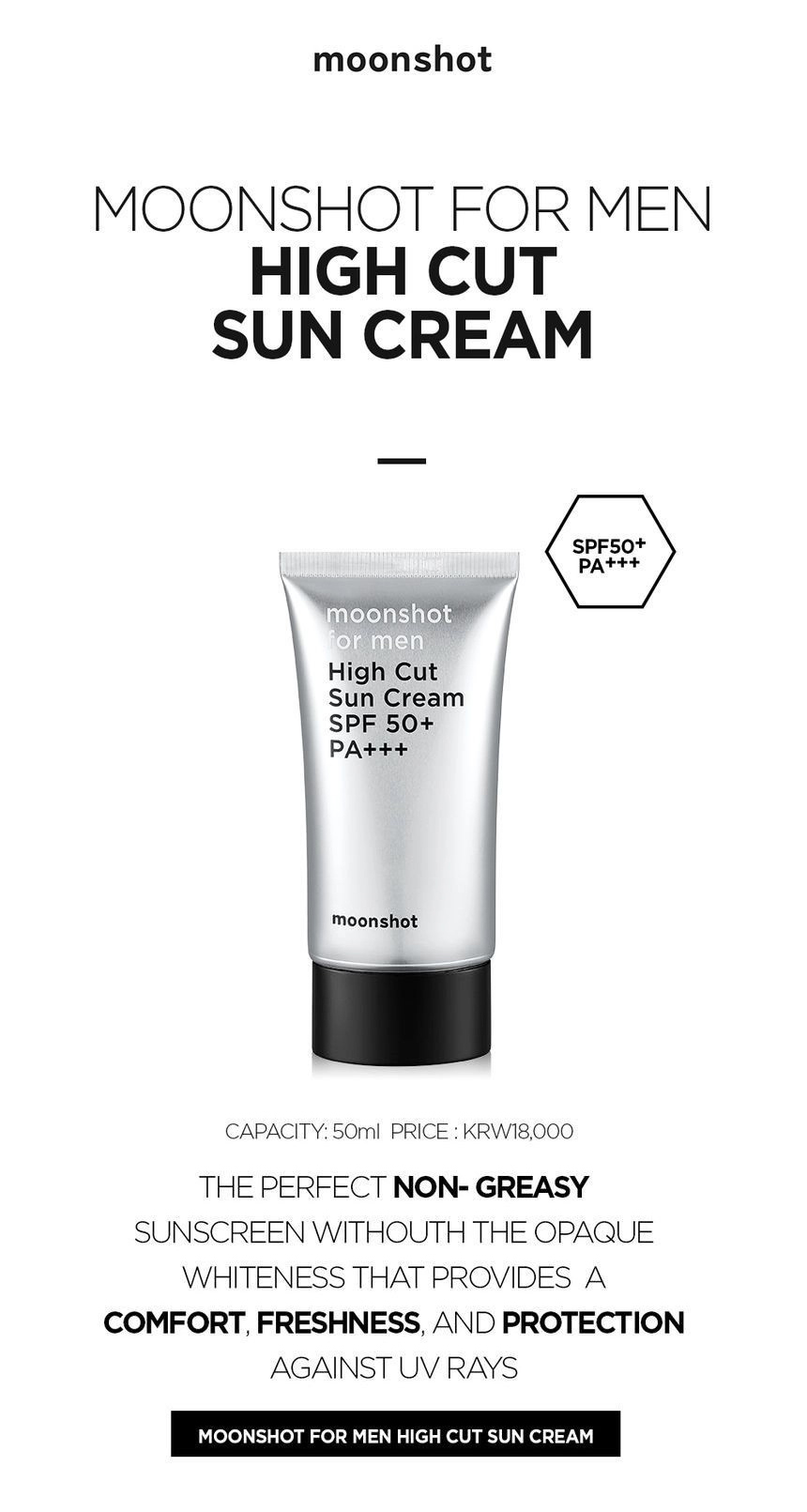 Kem Chống Nắng Moonshot High Cut Sun Cream SPF50+,PA+++