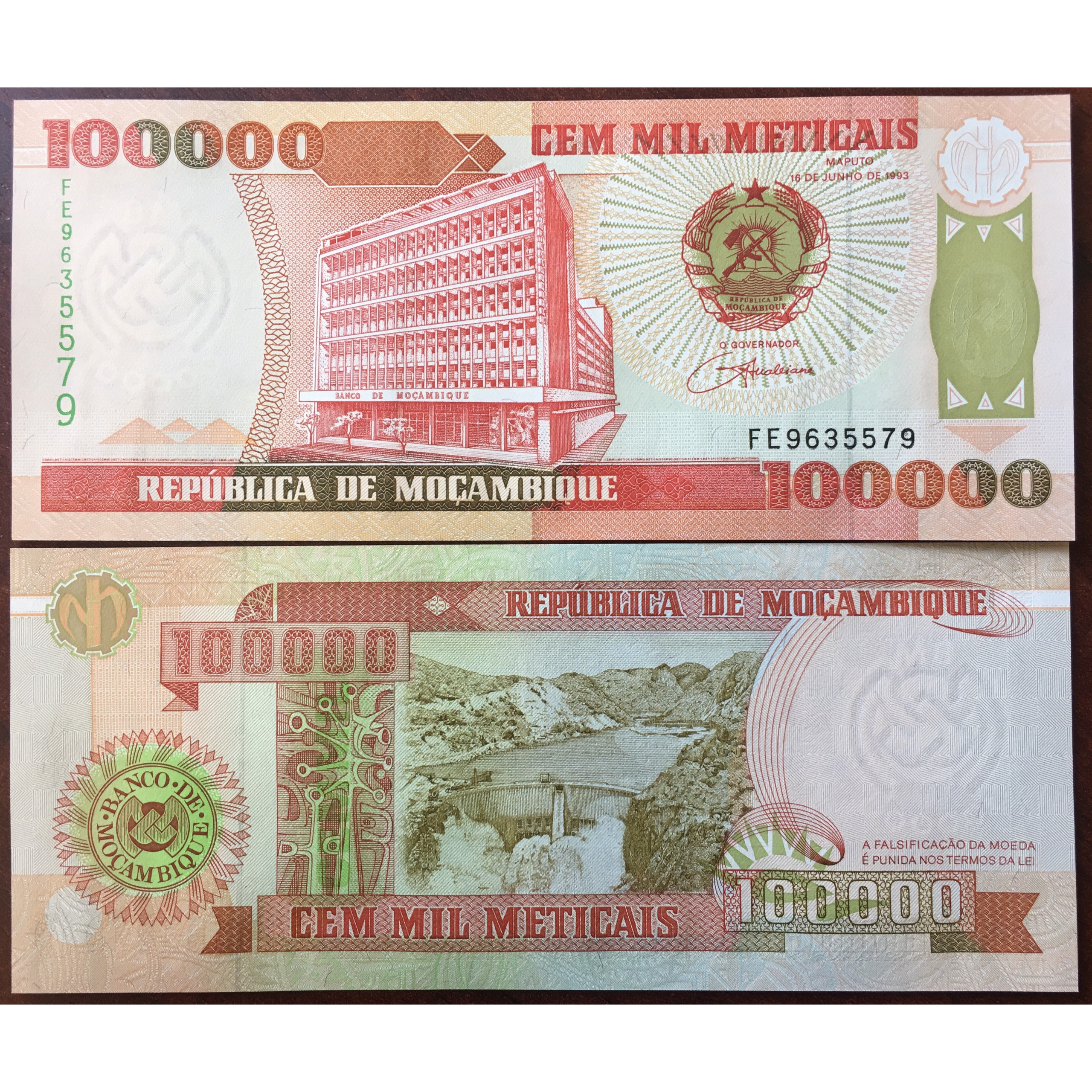 Tiền Xưa Mocambique 100,000 Meticais 1993 [Tiền Xưa Sưu Tầm]