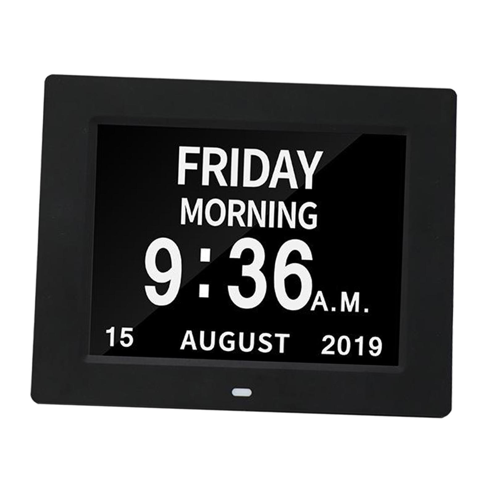 8" Digital Calendar Day Clock Large Letter Elderly  Clocks