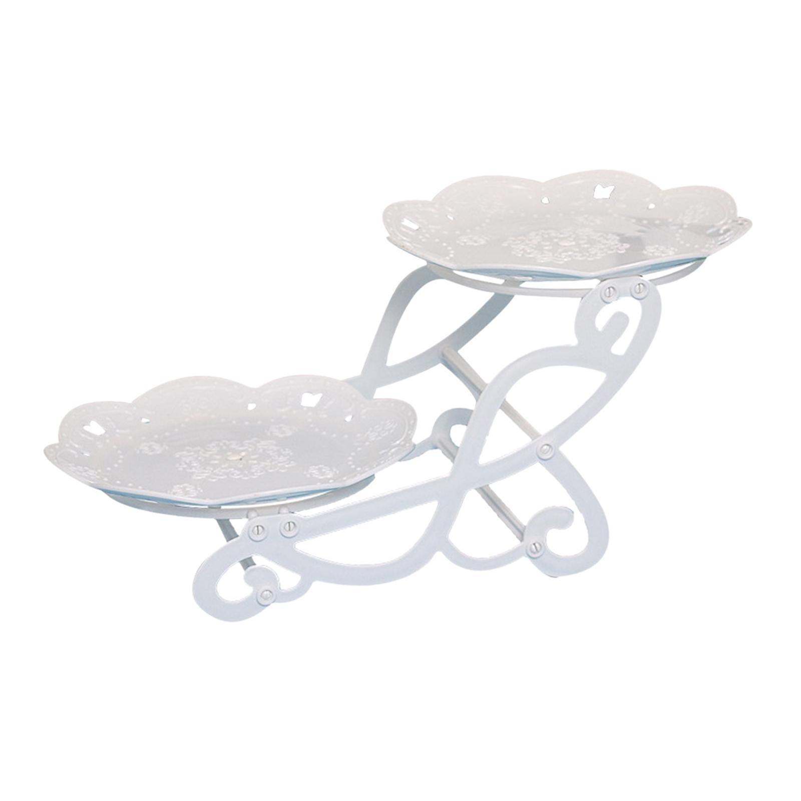2 Tiers Cake Stand Snack Display Tray Dessert Tray for Dessert Afternoon Tea