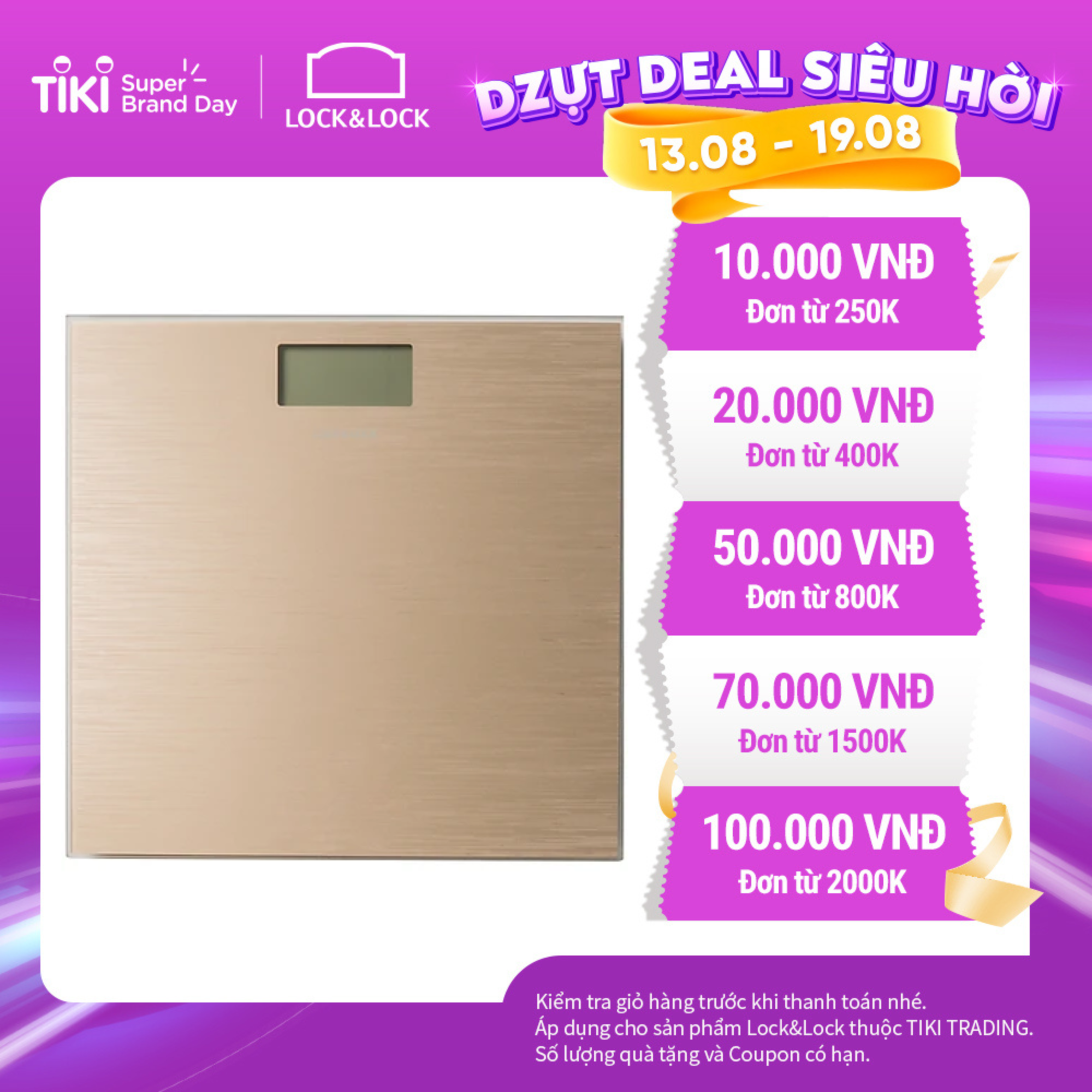 Cân Sức Khỏe Điện Tử LocknLock ENC526SLV Dùng Trong Gia Đình, Pin Sạc - 180kg