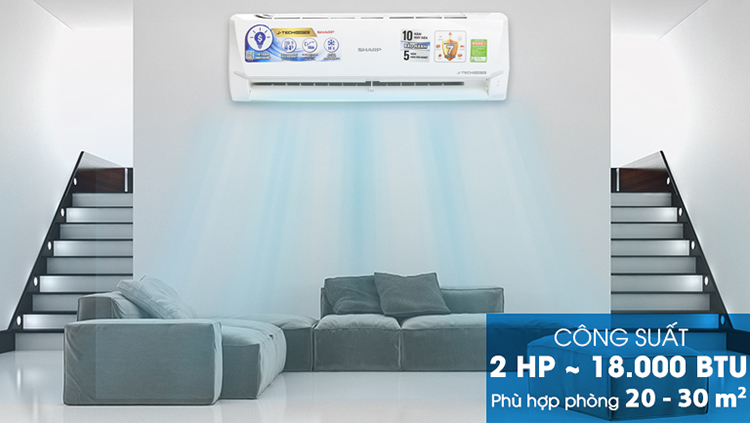 Điều Hòa Inverter Sharp AH-X18VEW (18.000Btu) - Hàng Chính Hãng