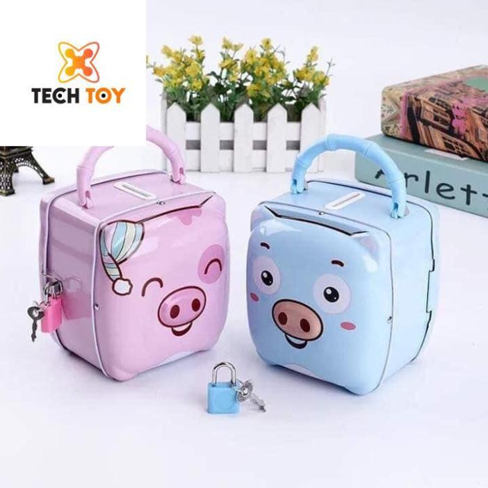 Két Sắt Tiết Kiệm Mini Có khóa Hình Heo Ngộ Nghĩnh Cho Bé