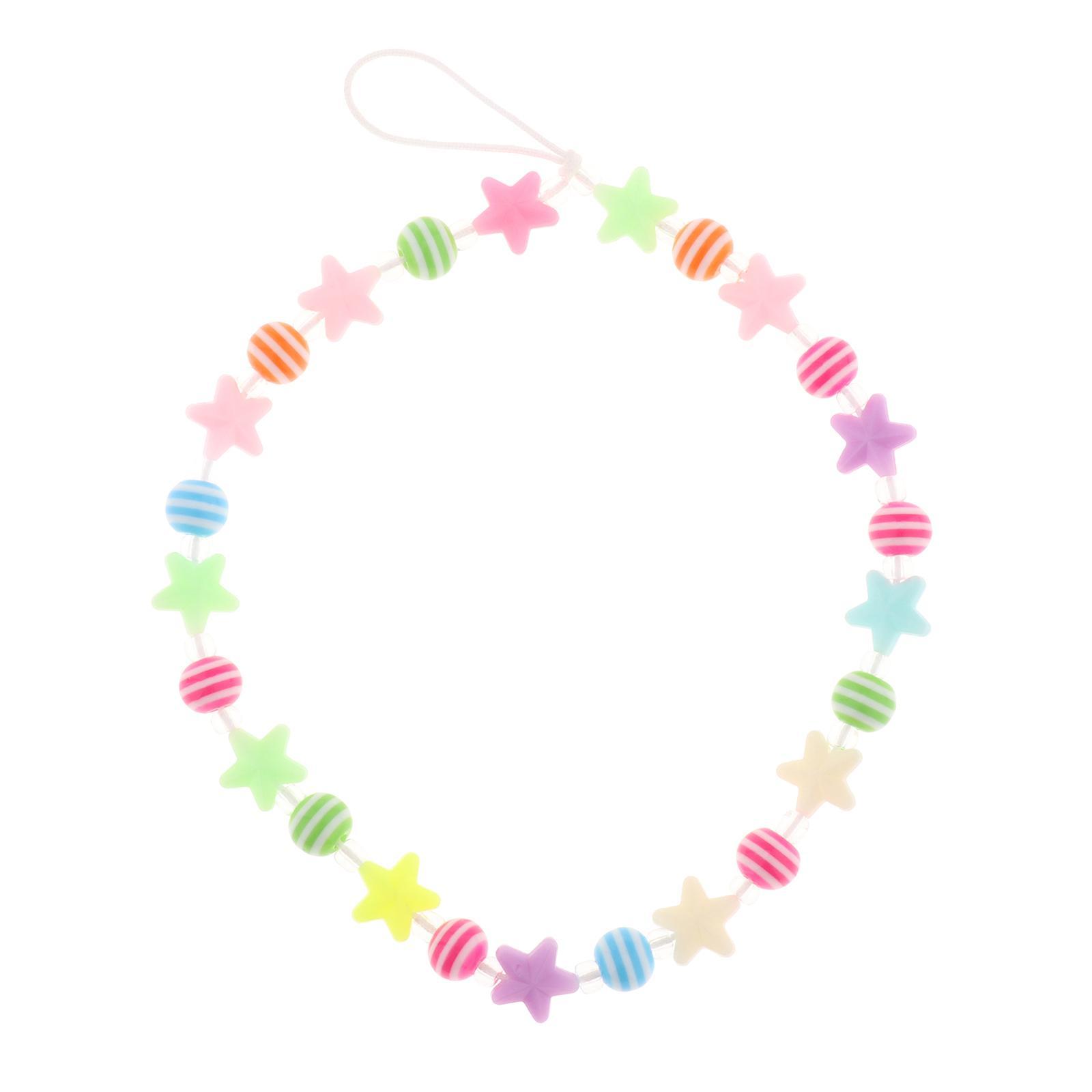 2- Beaded Phone Lanyard Handmade Colorful Resin Beads Key Chain for Women