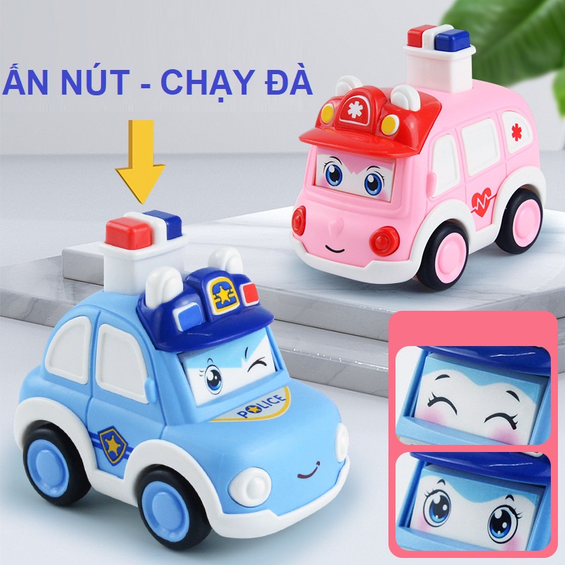 Ô tô đồ chơi xe cứu hộ Poli Car biểu đạt 3 nét mặt khác nhau chạy đà siêu dễ thương cho bé