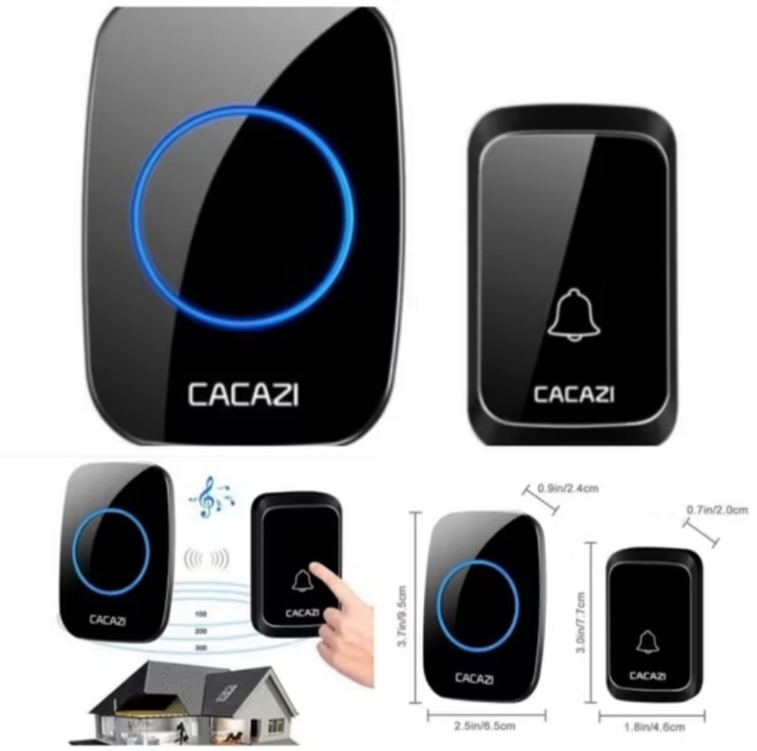 1 BỘ CHUÔNG CỬA BÁO KHÁCH KHÔNG DÂY XA 200M NÚT BẤM THÔNG MINH