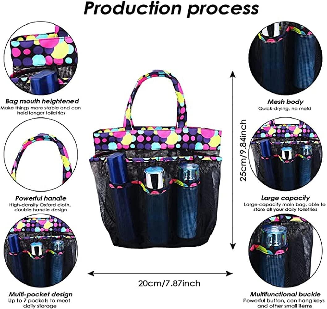 Giỏ tắm di động trong lưới, 8 giỏ bồn tắm cho phòng tắm, ký túc xá, túi tắm lớn để cắm trại, phòng tập thể dục