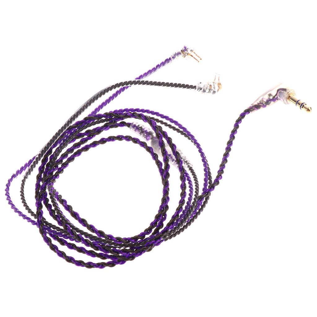 3.5mm Audio Cable Repair Braided Update Cord for Shure Earphone Colorful