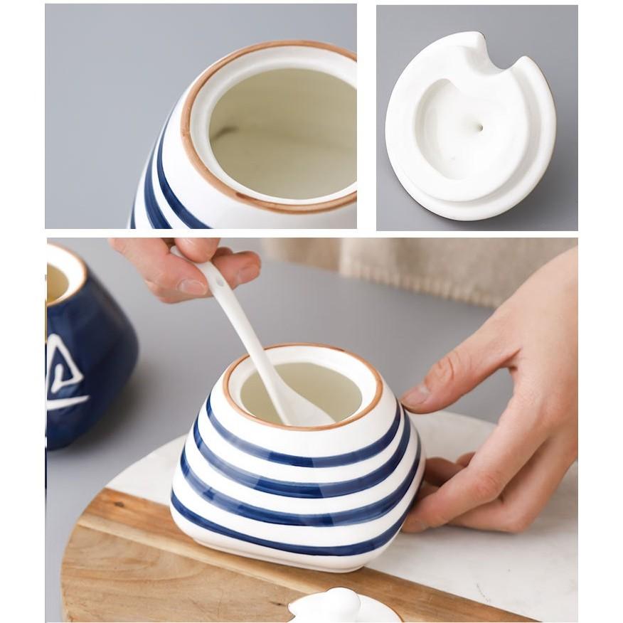 Hũ đựng gia vị/dầu ăn bằng sứ Nhật Bản dùng trong nhà bếp