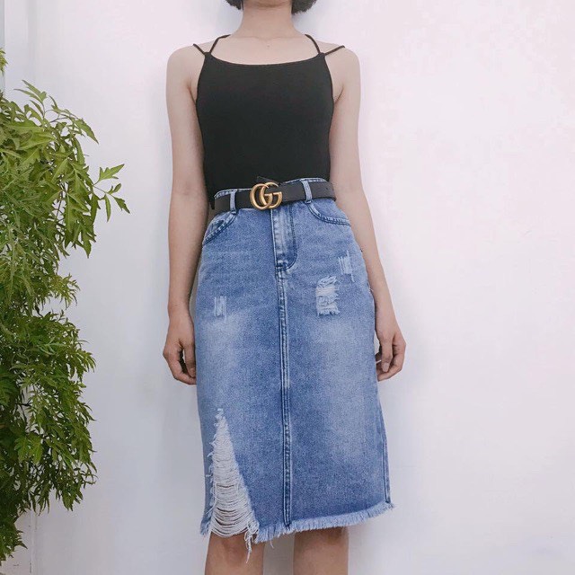 Cập nhật 53 về chân váy jean qua đầu gối  Du học Akina