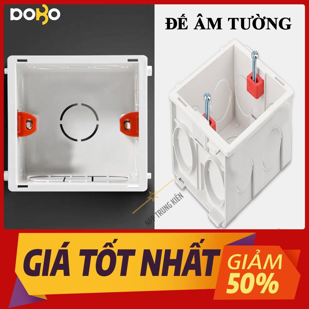Đế âm tường cho ổ cắm điện vuông cao cấp DoBo Korea - Hàng chính hãng - Đế chôn âm tường chống cháy 86x86x50mm