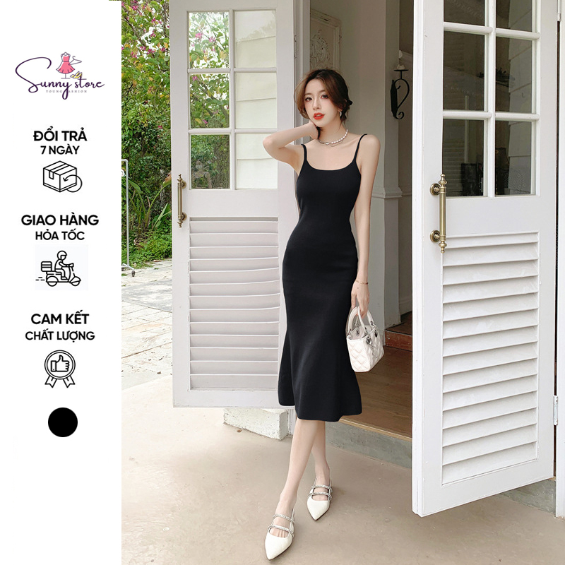 Đầm body nữ hai dây dáng dài maxi