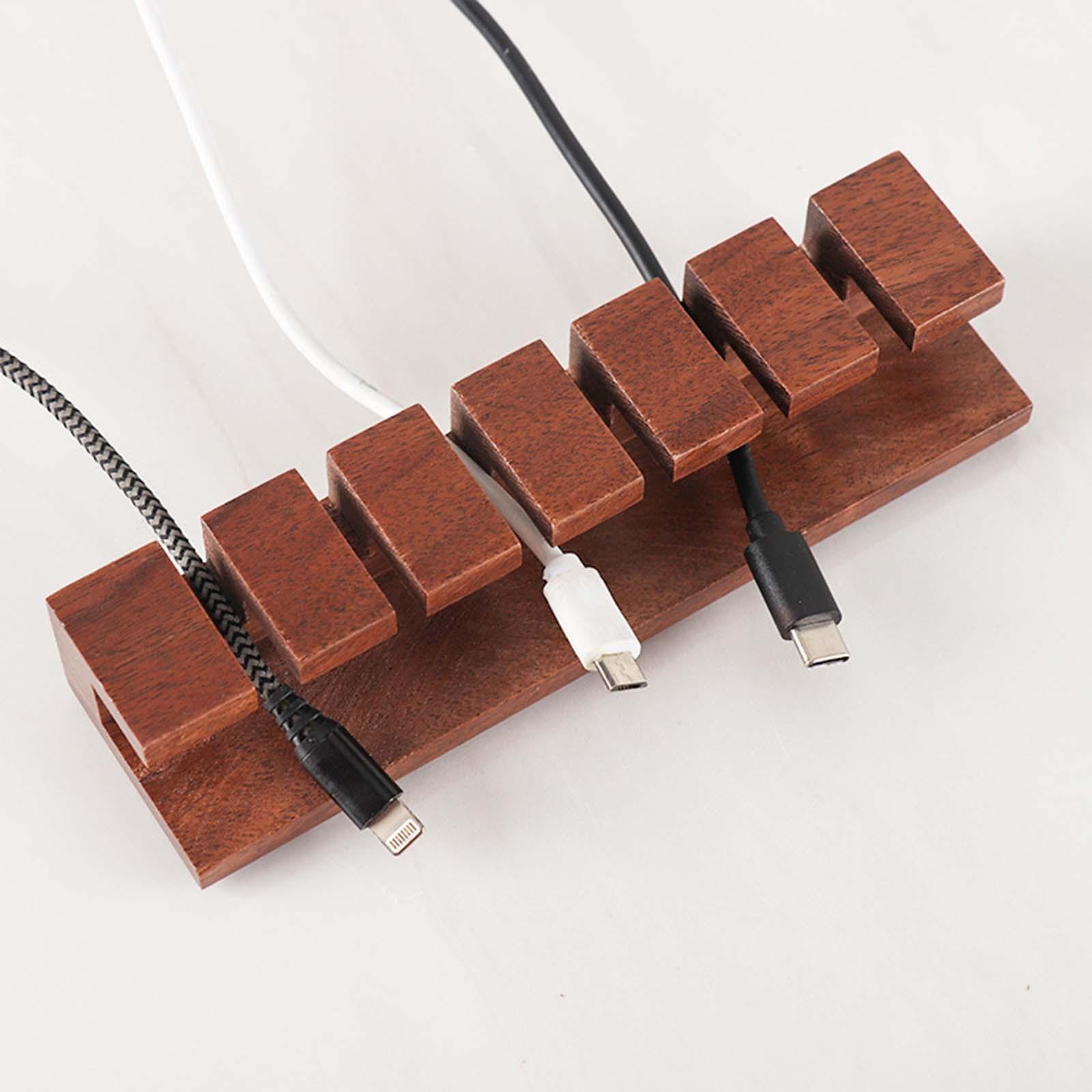 Wooden Cable Organizer Management System for USB Charging Cable Mouse Wire