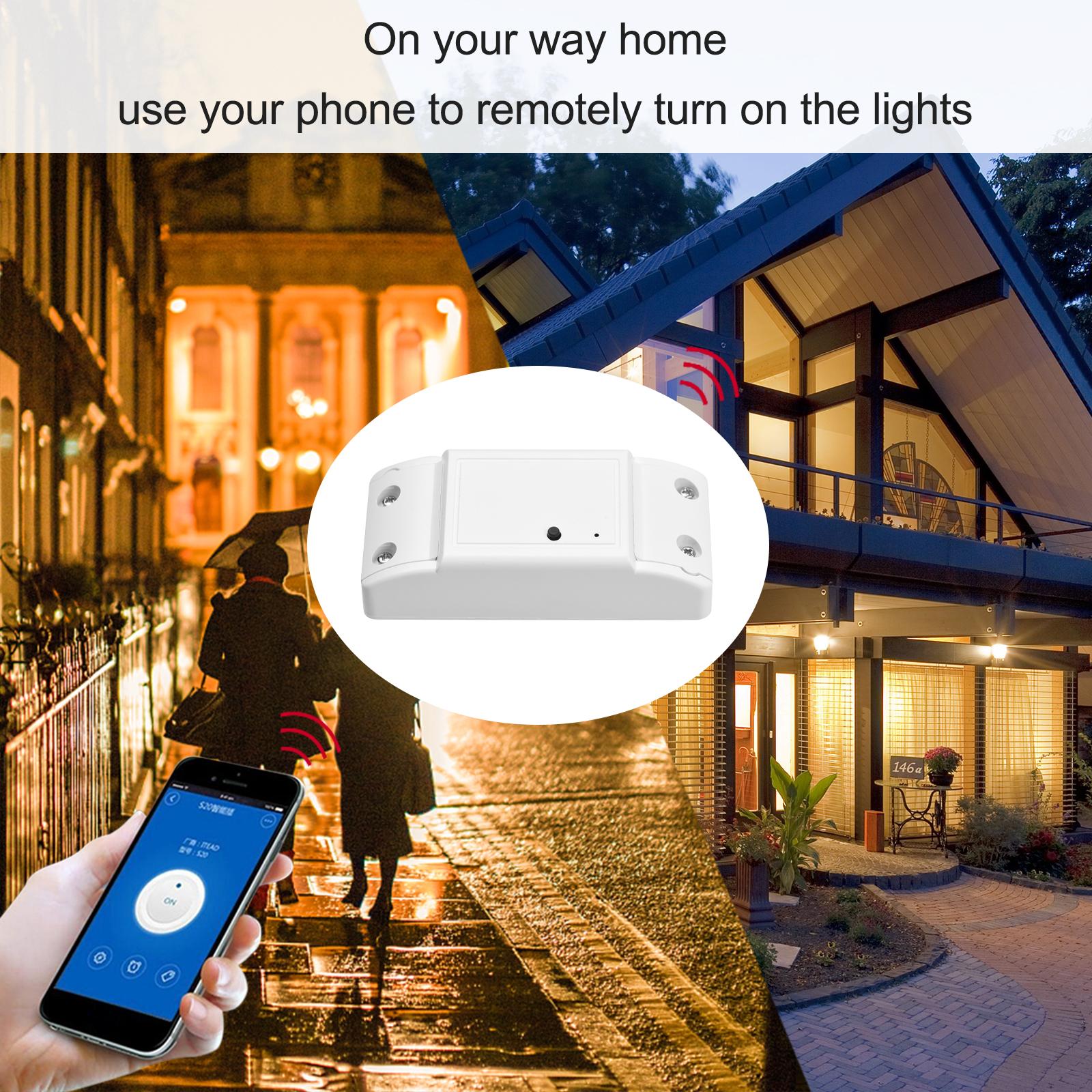 WiFi Smart Switch for Amazon Alexa Google Home Timer 10A/2200W Wireless Remote Switch for Android/iOS Auto Home