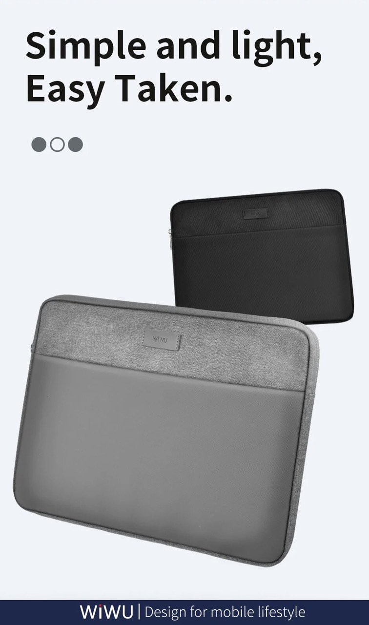 Bao đựng máy tính xách tay Wiwu Minimalist Laptop Sleeve cho macbook, laptop bảo vệ chống sốc - Hàng chính hãng