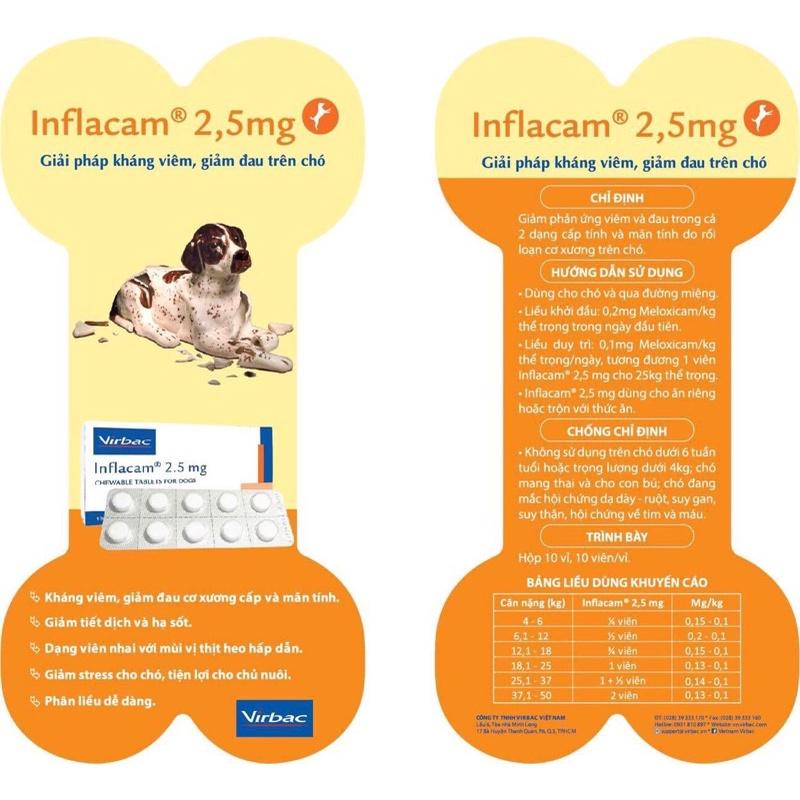 Virbac Inflacam 2.5mg - Giảm đau kháng viêm cho chó 1vien