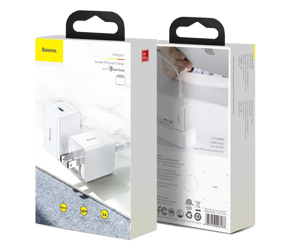 Bộ sạc nhanh Baseus 1 cổng Type-C kèm cáp Type-C to IP 18W TC-075PPS - Hàng chính hãng