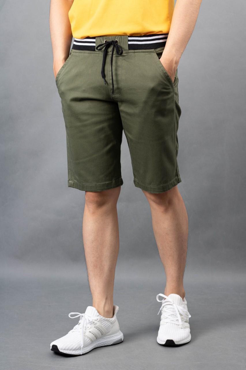 Quần Short Kaki Nam Cao Cấp Phối Lưng Thun