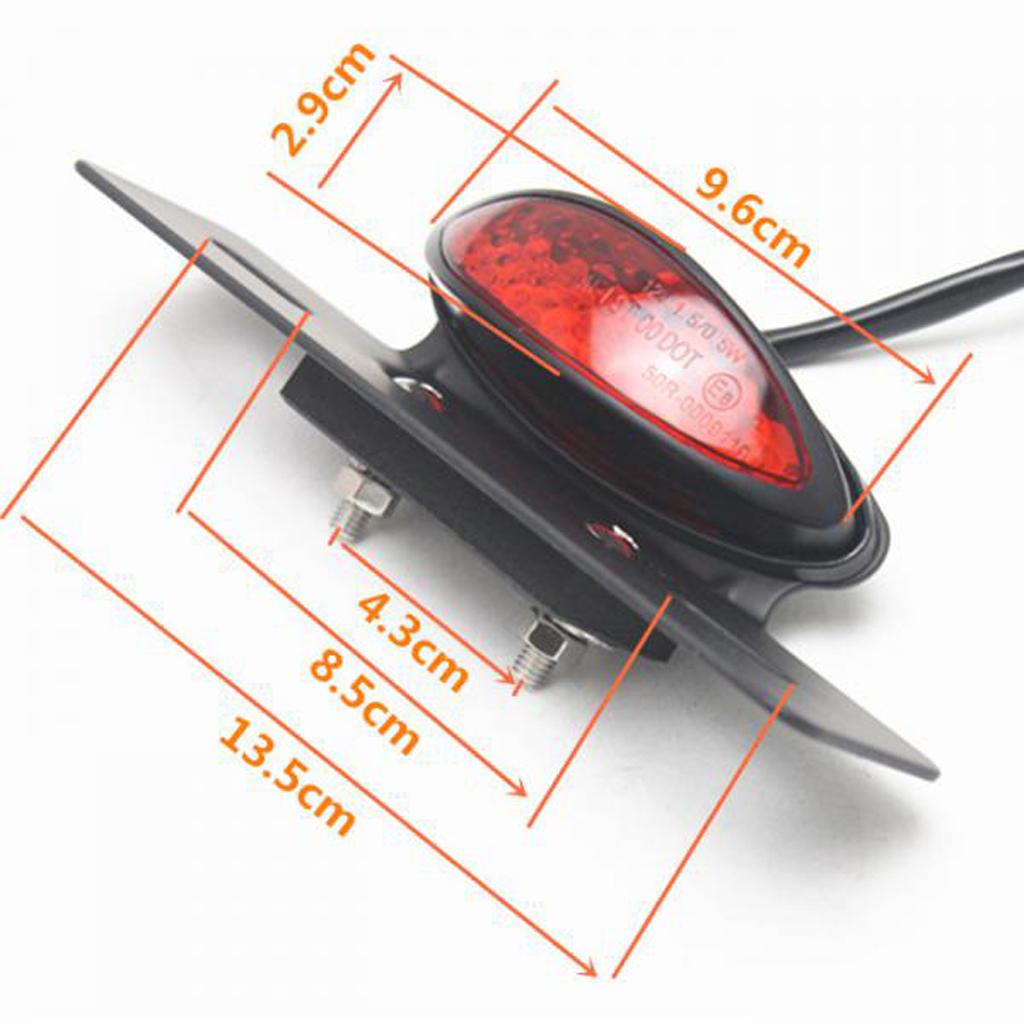 12V 14-LED Motorcycle Turn Signal Brake License Plate Integrated Tail Light