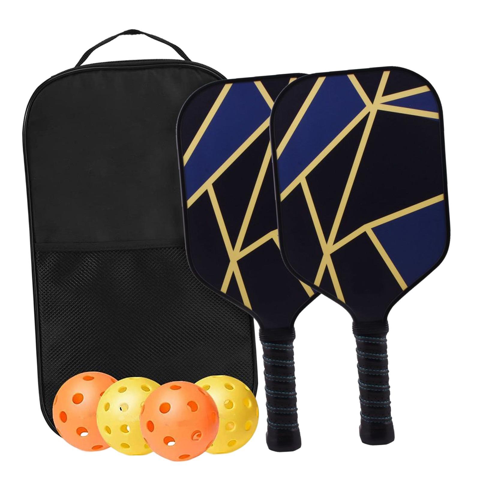 Paddle Set, Rackets with Storage Bag, Set of 2 Paddles, 4 Balls, 1 Carrying Bag