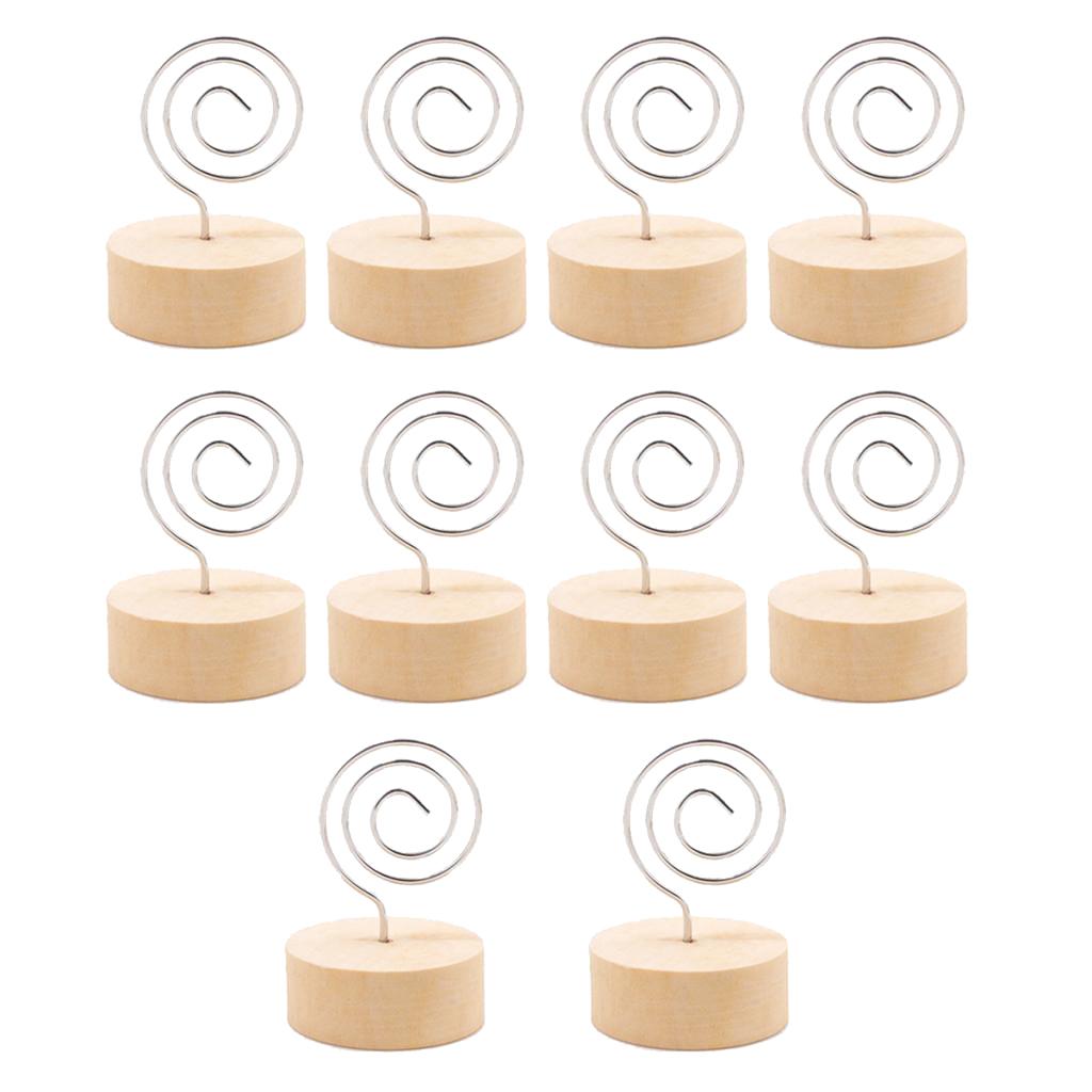 10pcs Wooden Base Place Card Holder Wedding Party Table Name Card Clip