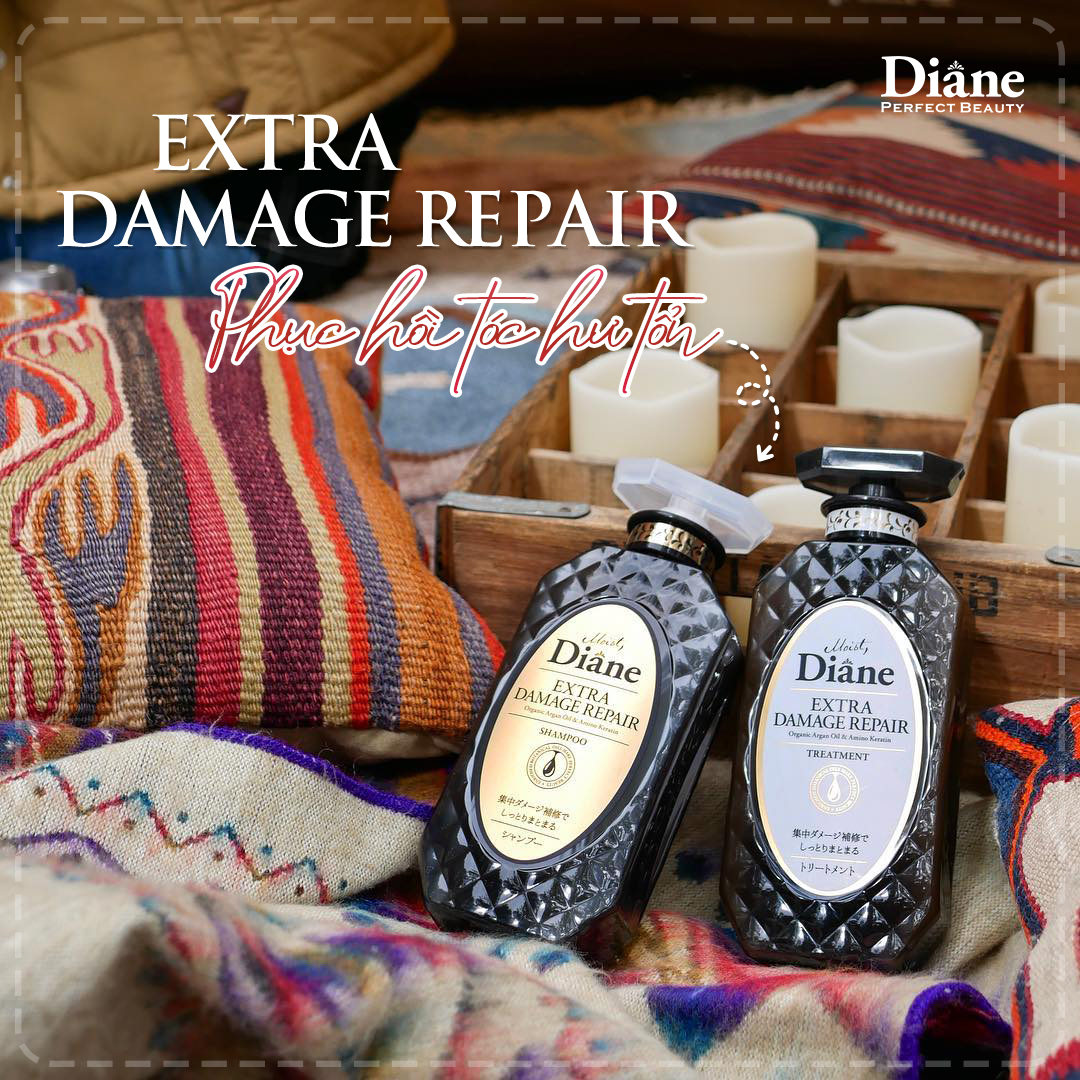 Dầu gội phục hồi tóc hư tổn nặng Moist Diane Extra Damage Repair