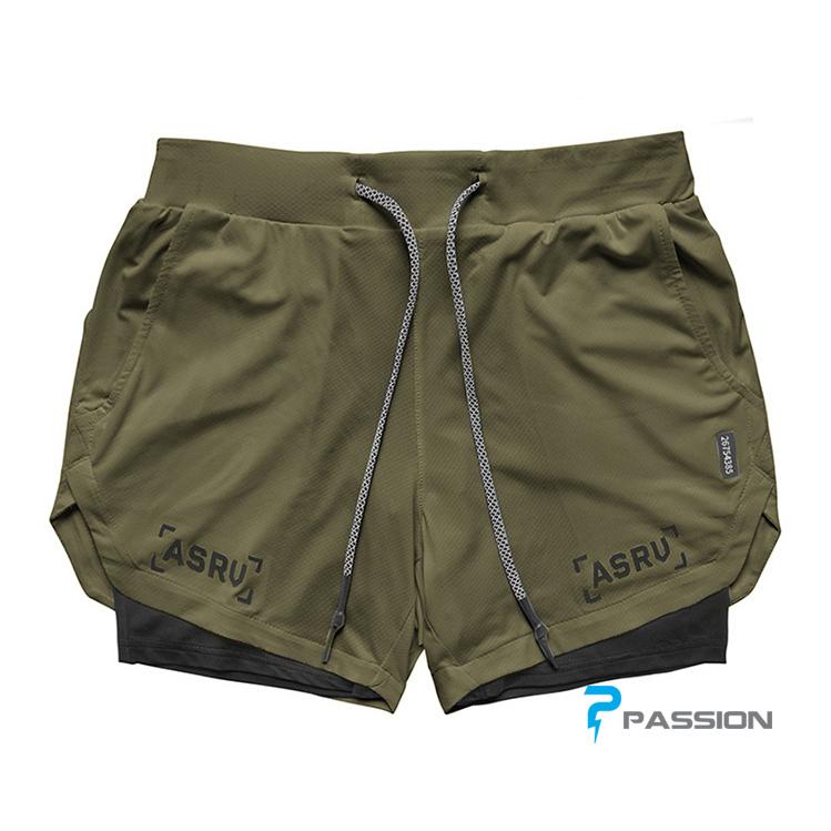 Quần short tập gym nam 2 lớp ASRV Z200