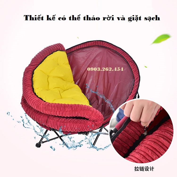 Ghế lười nằm thư giãn PAPASAN, đệm dày êm ái, gấp gọn dễ dàng, khung thép chắc chắn - BH 24 tháng - RE0756