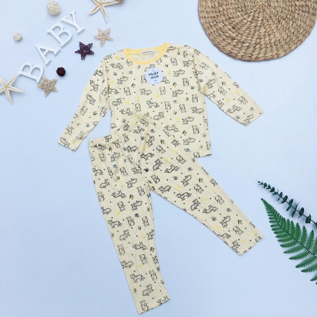 Bộ Dài tay SIZE ĐẠI voi hồng Minky Mom Thun Lạnh mềm mịn mát cho bé trai, bé gái từ 18-32kg