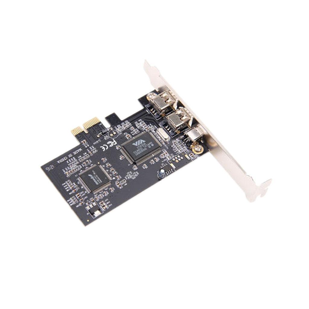 1Pcs PCIe x1 1394 Controller Adapter Card for Desktops
