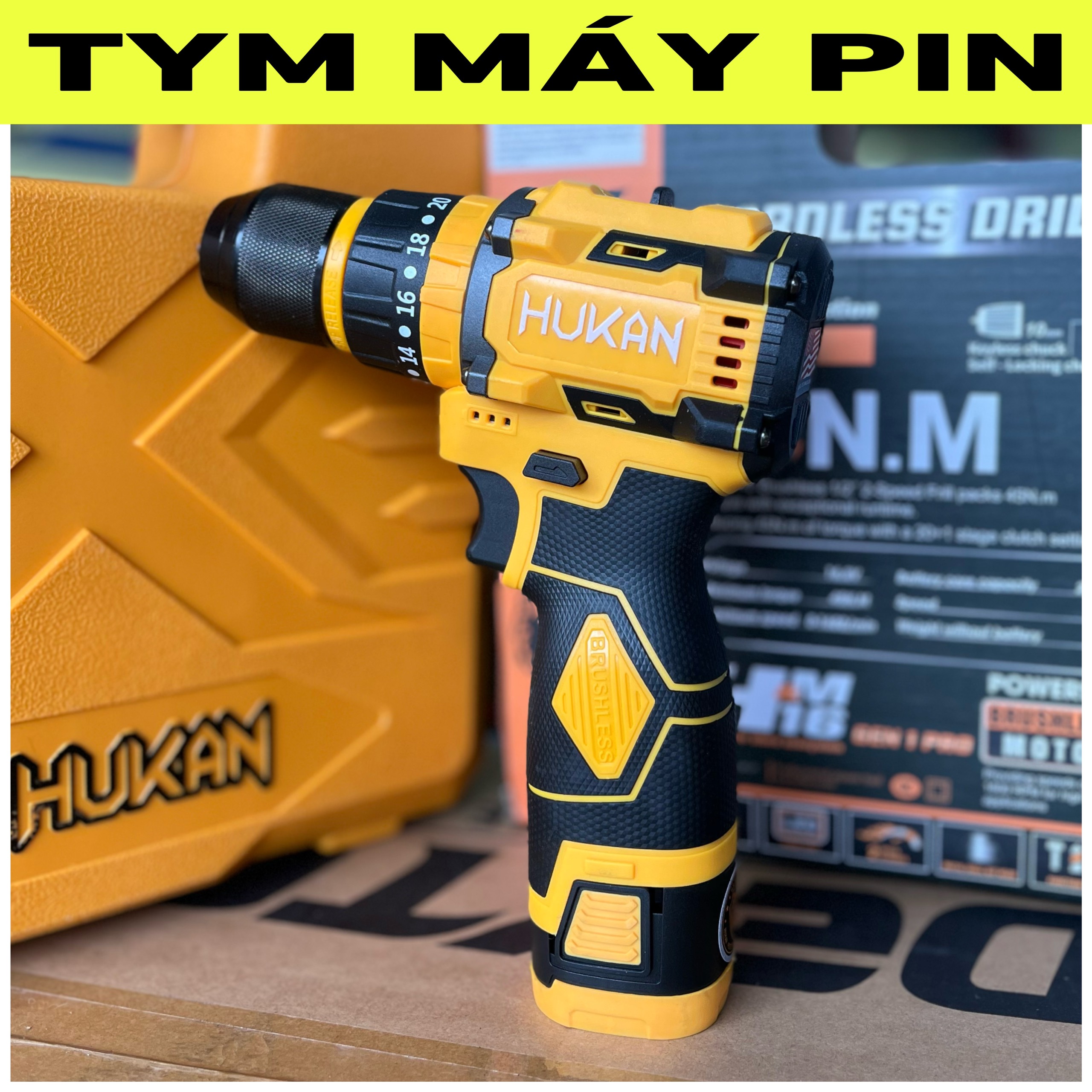 Bộ Máy Khoan Bắt Vít Pin 16.8V Hukan HM16-Q7PRO – TYM MÁY PIN