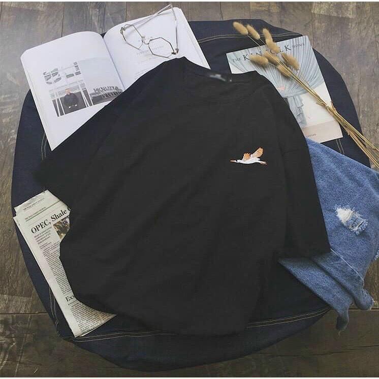 Ao Thun Nam Nữ Giá rẻ Hình Con Hạc Thêu