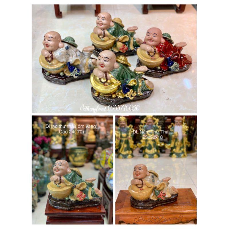 Tượng di lạc nằm thư thái sứ Bát Tràng