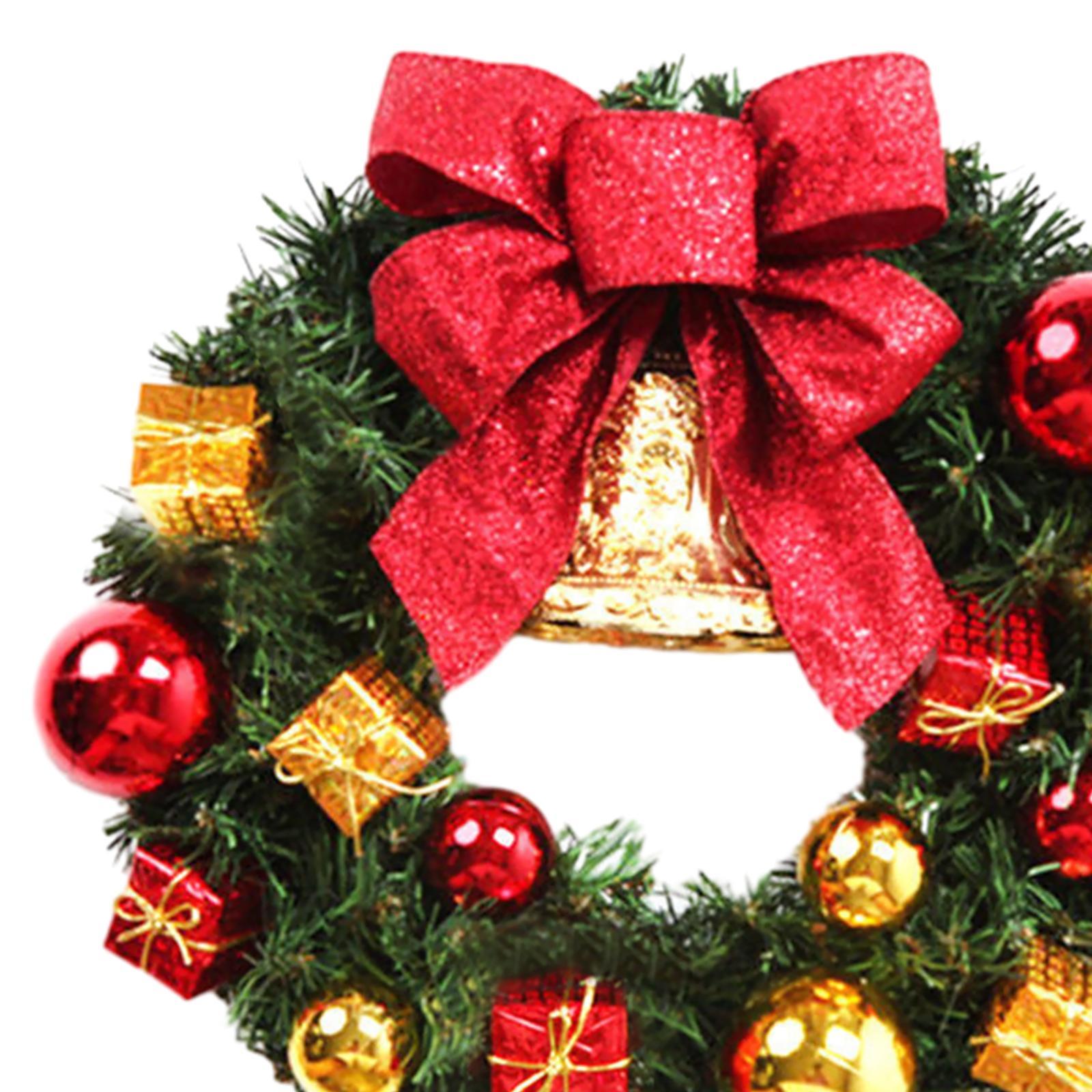 Artificial Christmas Wreath Front Door Wreath 30cm Housewarming Holiday Garland Decoration for Wedding Home Dining Room Party