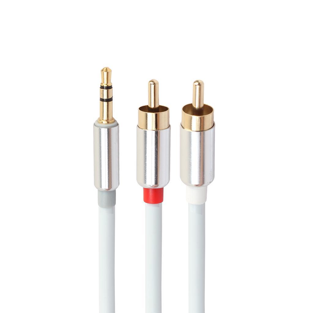 3 FT 3.5mm Stereo Male Plug to 2 RCA Audio Male Adapter Speaker Cable