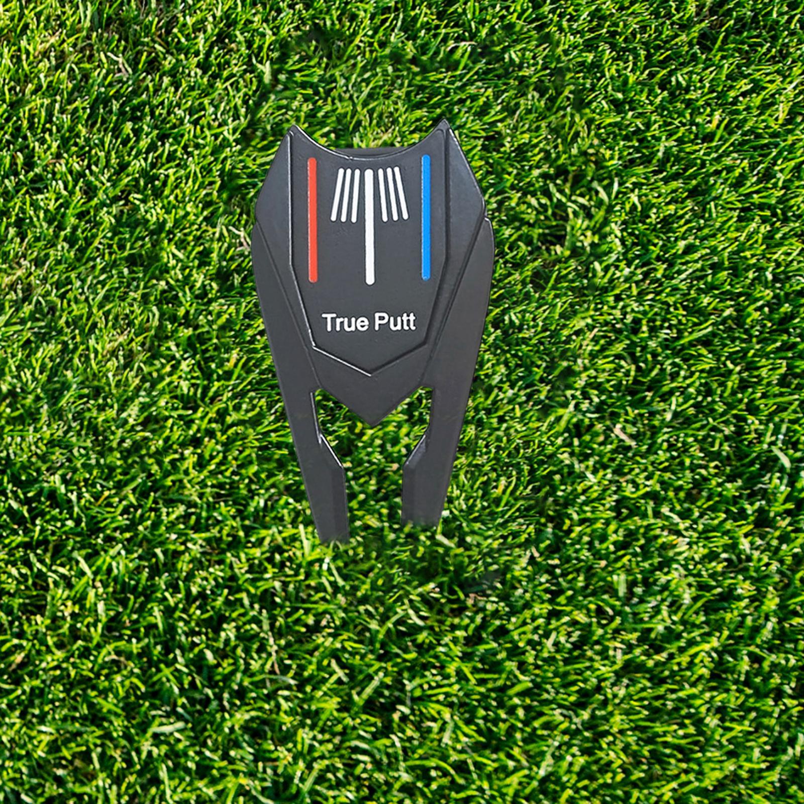 Golf Pitch Repair Tool Portable Alloy Fairway Repair Fork Golf Ball Marker Black