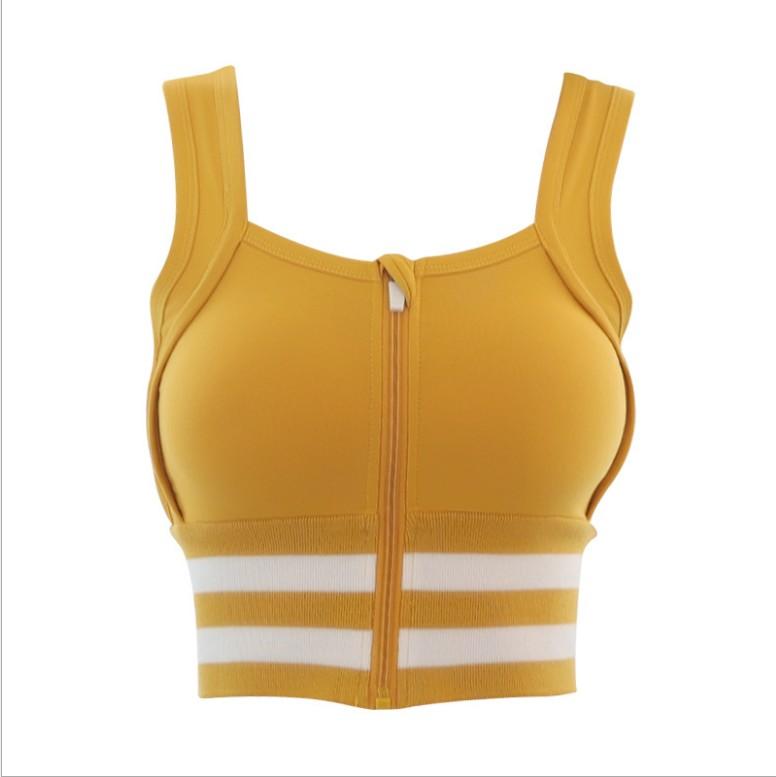 Khóa Kéo Mặt Trước Áo Ngực Thể Thao Nữ Chống Sốc Tập Gym Tập Thể Dục Hàng Đầu Áo Vest Độ Đàn Hồi Cao Thoáng Khí Áo Bra Yoga