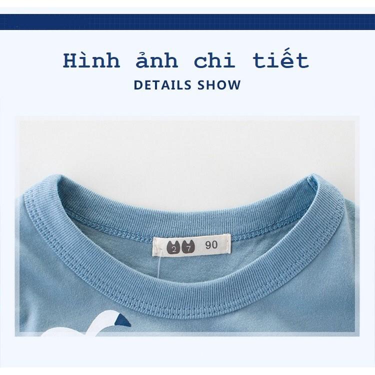 Áo thun cộc tay bé trai áo cho bé trai chất cotton in hình gấu ngộ nghĩnh hàng xuất Âu Mỹ