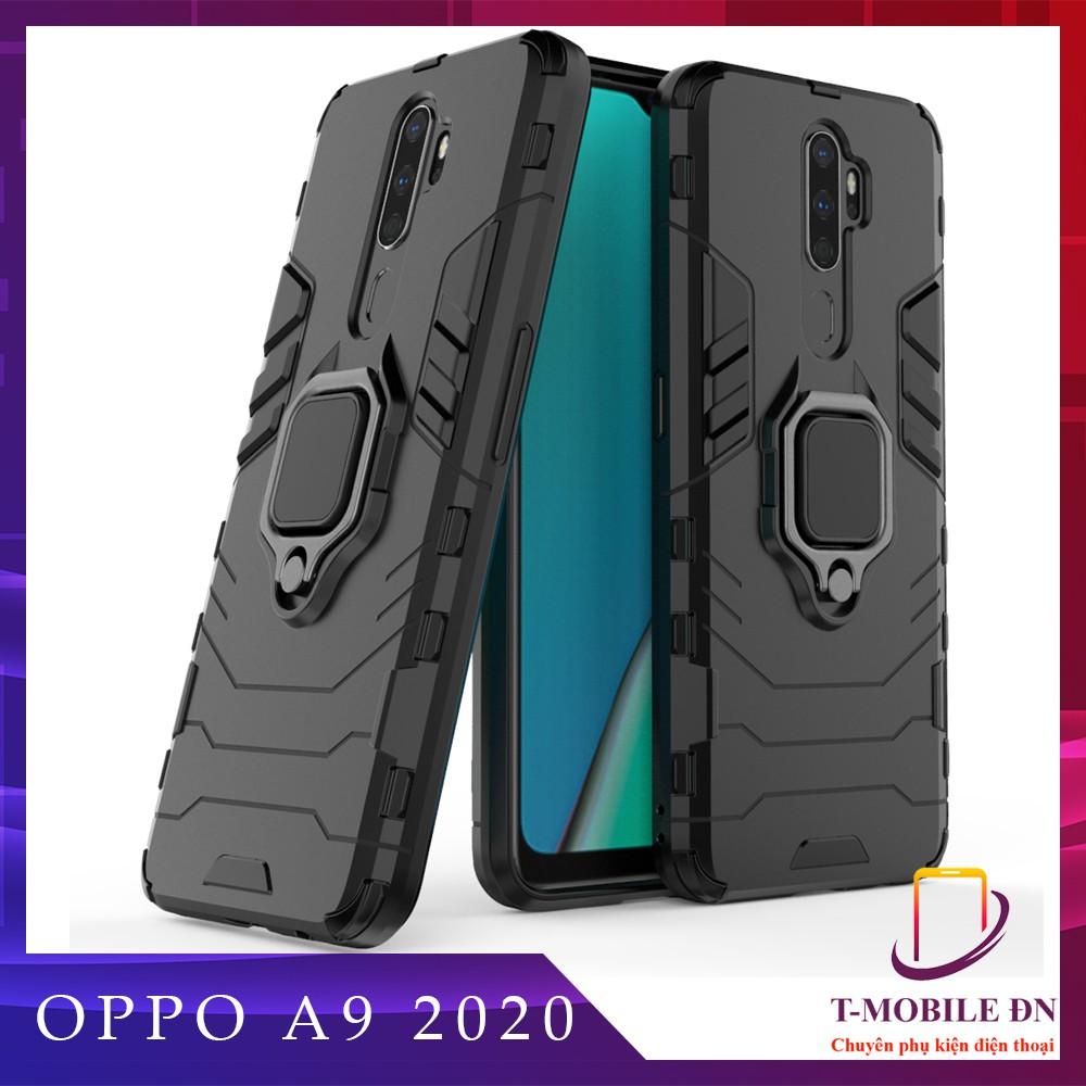 Ốp lưng cho Oppo A9 2020 iron man chống sốc kèm nhẫn xoay chống xem video bảo vệ camera