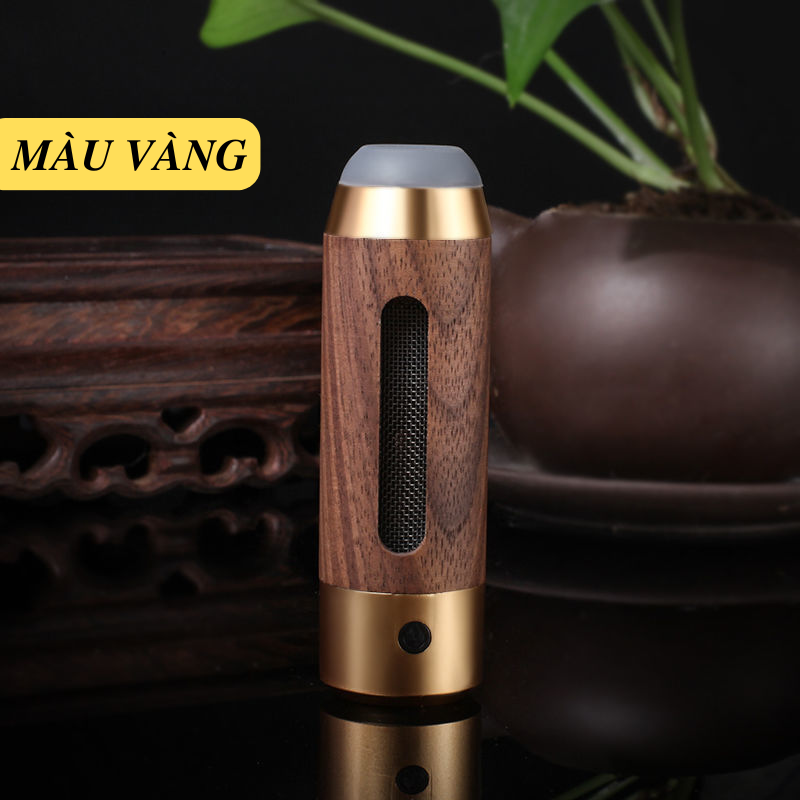 Tẩu Thuoc la_Đồ Hút Thuoc la Kiêm Đánh Lửa &amp; Gạt Tàn Tiện Lợi Chất Liệu Gỗ Tặng Kèm 3 Đầu Hút + Dây Sạc USB