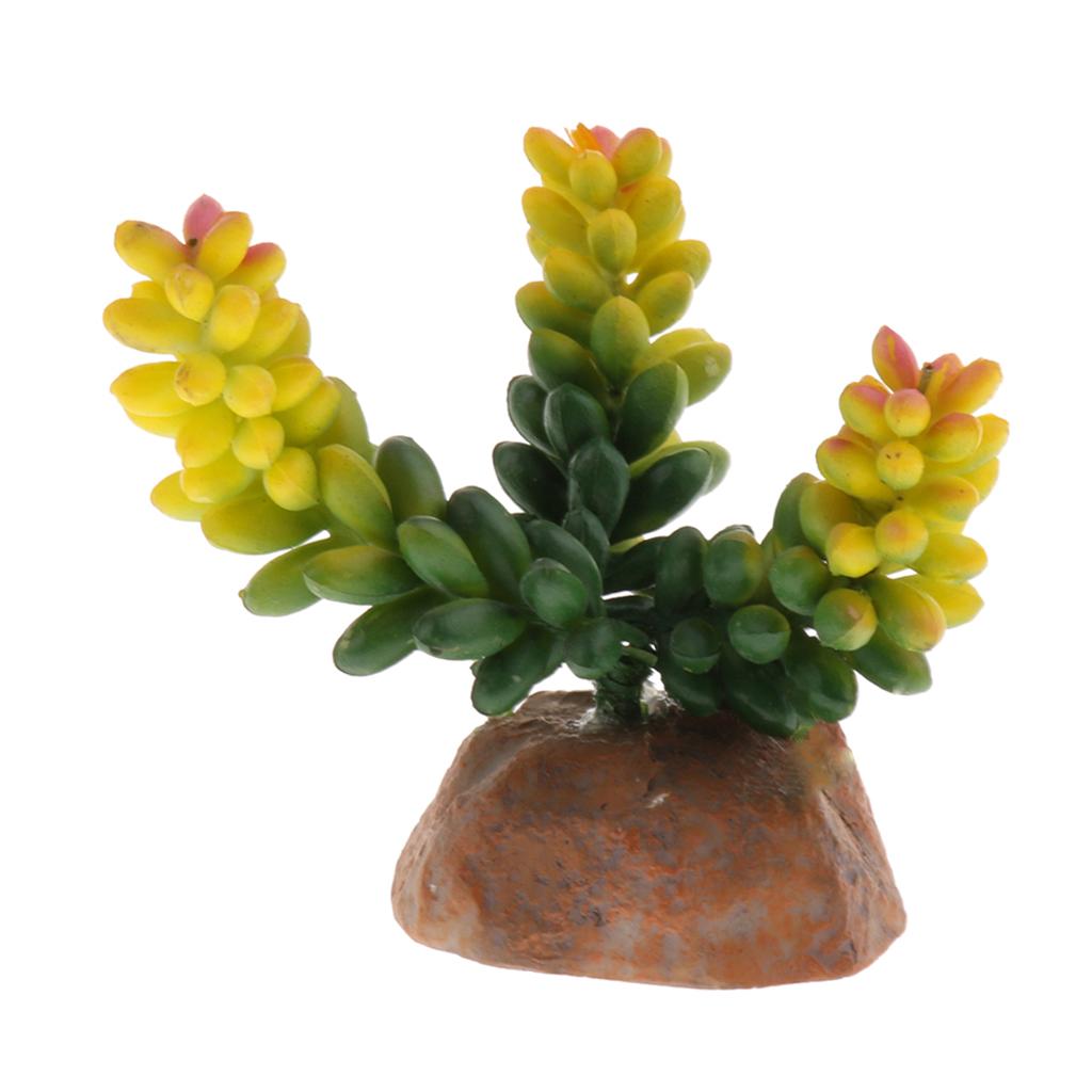 2x Terrarium Fake Succulent Plant Reptile Vivarium Landscaping Decor