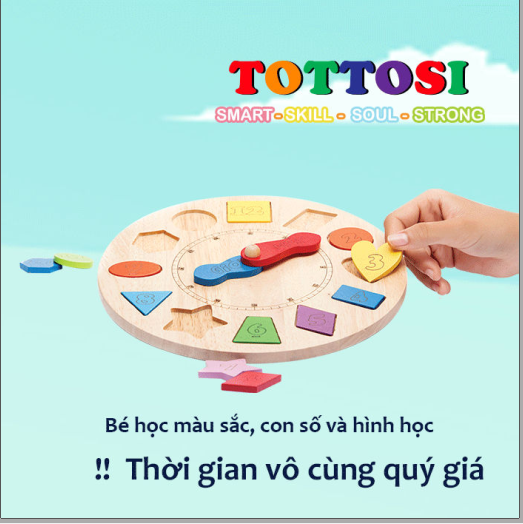 Đồng hồ sắc màu bằng gỗ Tottosi đa chức năng