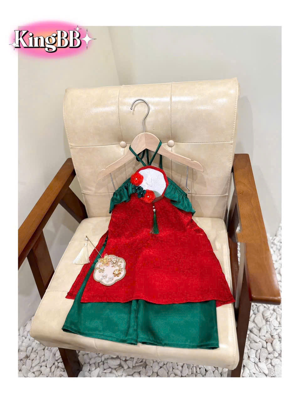 bộ áo yếm chúc mai phối quần suông lạ mắt bé gái diện lễ tết từ 10-45kg hàng thiết kế