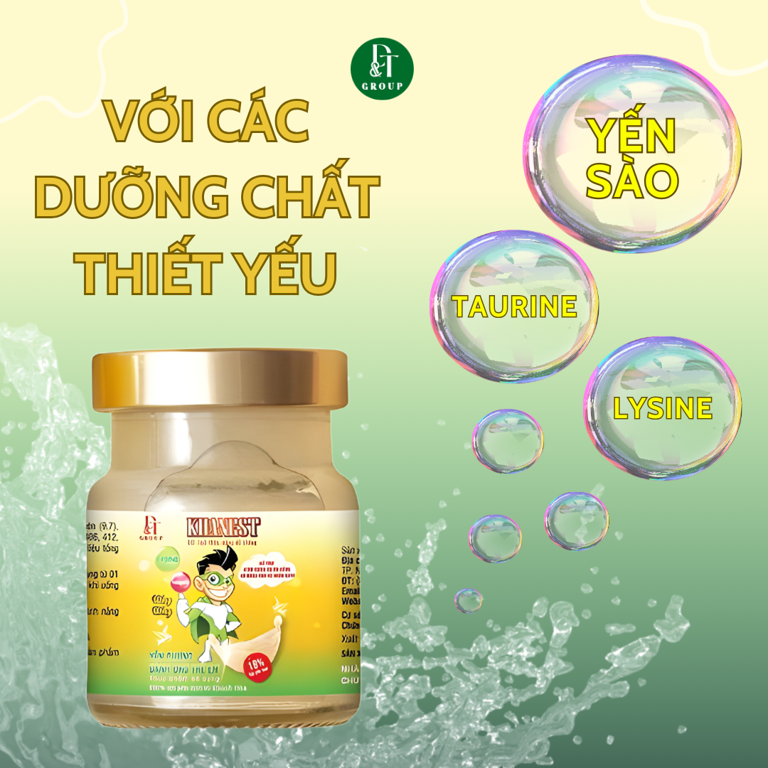 KHANEST - Yến chưng dành cho trẻ em  Lysine - Taurine 18%/ 70ml ( túi xách 6 hũ)