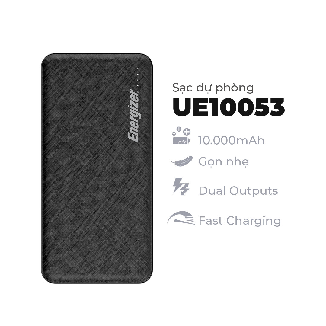 Combo Pin Energizer 10,000mAh UE10053 + Sạc nhanh Mophie 10W kèm Cáp A to Lightning 1M - HÀNG CHÍNH HÃNG