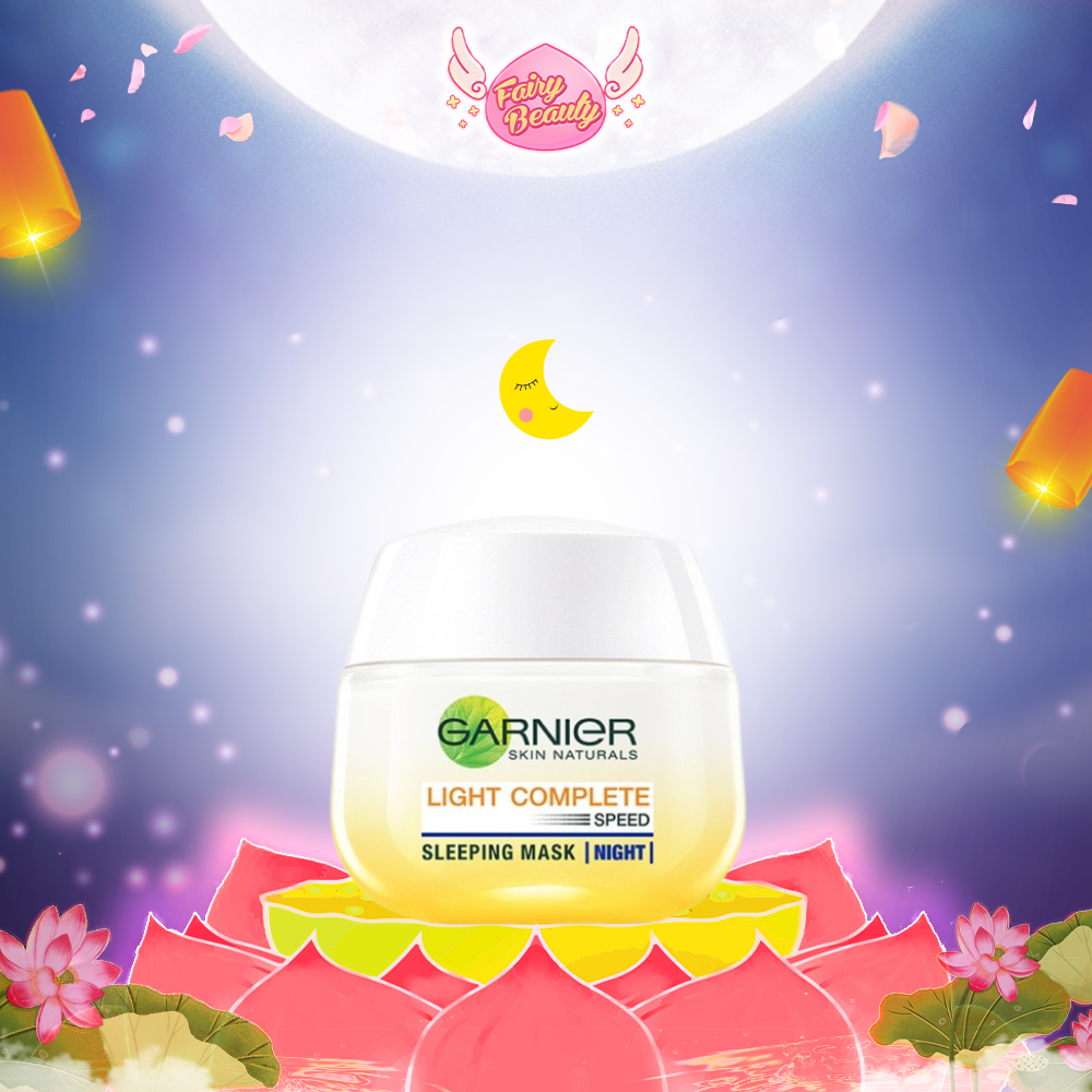 [GARNIER] Dưỡng Ẩm &amp; Mặt Nạ Ngủ Ban Đêm Vitamin C 2 Trong 1, Giúp Trắng Da Mờ Thâm Bright Complete Sleeping Mask 50/18ml